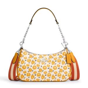 New Coach CBI49 Teri Shoulder Bag with Floral Print Chalk / Buttercup Multi